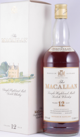 Macallan 12 Years Sherry Wood Golden Screw Cap Highland Single Malt Scotch Whisky 43,0% 1,0 L