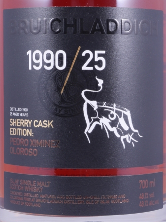Bruichladdich 1990 25 Years Sherry Cask Limited Edition Islay Single Malt Scotch Whisky 48,1%