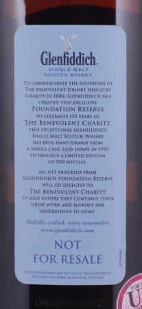 Glenfiddich 1993 17 Years Oak Cask No. 29670 Foundation Reserve Benevolent Charity Speyside Single Malt Scotch Whisky 50.8%