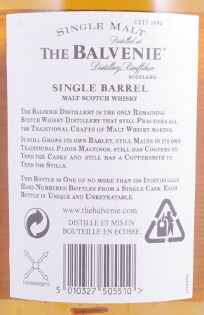 Balvenie 1991 15 Years Oak Cask No. 1117 Single Barrel Highland Single Malt Scotch Whisky 47,8%