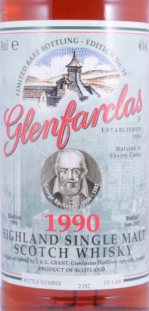 Glenfarclas 1990 24 Years Oloroso Sherry Casks No. 6443, 9251, 10423-27 Edition No. 19 George Buchanan Highland Single Malt Scotch Whisky 46,0%