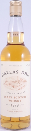Dallas Dhu 1979 20 Years Oak Casks Gordon and MacPhail Distillery Label Gold Screw Cap Speyside Single Malt Scotch Whisky 40.0%