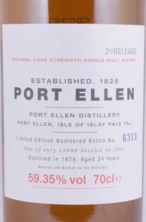 Port Ellen 1978 24 Years 2nd Annual Release 2002 Limited Edition Islay Single Malt Scotch Whisky Cask Strength 59.35%