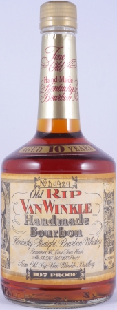 Old Rip Van Winkle 10 Years Bottle No. D4924 Dumpy Bottle Handmade Kentucky Straight Bourbon Whiskey 53.5%
