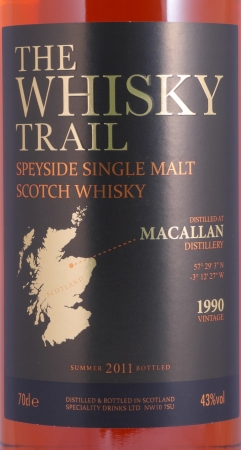 Macallan 1990 20 Years Sherry Cask The Whisky Trail Highland Single Malt Scotch Whisky 43.0%