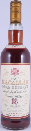 Macallan Gran Reserva 1980 18 Years Sherry Wood Highland Single Malt Scotch Whisky No Box 40.0%