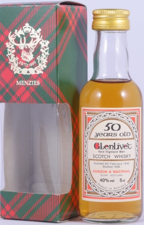 Glenlivet 1946 50 Years Miniatur Gordon and MacPhail Rare Old  Highland Single Malt Scotch Whisky 40,0%