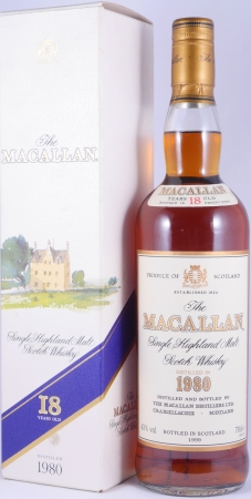 Macallan 1980 18 Years bottled in 1999 Sherry Wood Highland Single Malt Scotch Whisky 43.0%