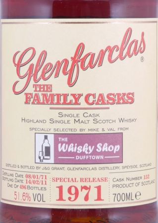 Glenfarclas 1971 40 Years The Family Casks Special Release 1st Fill Sherry Cask No. 152 Highland Single Malt Scotch Whisky 56.1%