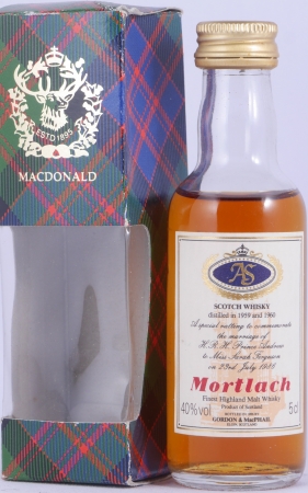 Mortlach 1959 und 1960 Special Vatting Gordon und MacPhail Miniatur Highland Single Malt Scotch Whisky 40,0%