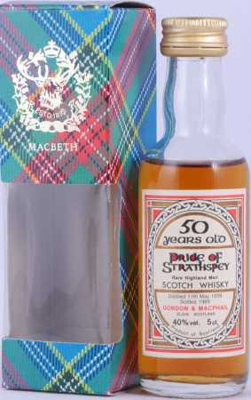 Pride of Strathspey 1939 50 Years Miniatur Gordon und MacPhail Rare Old Highland Single Malt Scotch Whisky 40,0%