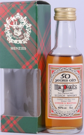 MacPhails 1939 50 Years Miniature Gordon and MacPhail Rare Old Highland Single Malt Scotch Whisky 40.0%