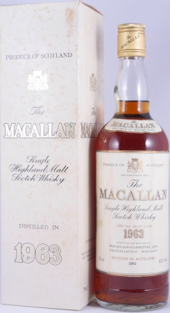 Macallan 1963 18 Years Sherry Wood Special Selection Highland Single Malt Scotch Whisky 43.0%