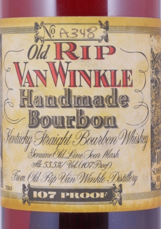 Old Rip Van Winkle 10 Years Bottle No. A348 Handmade Kentucky Straight Bourbon Whiskey 53.5%