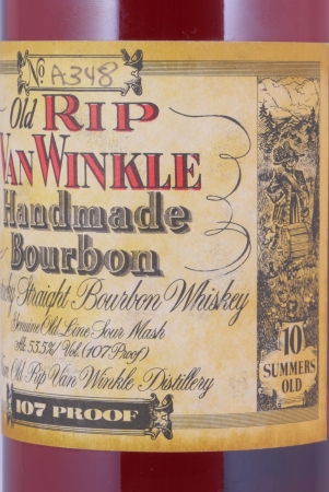 Old Rip Van Winkle 10 Years Bottle No. A348 Handmade Kentucky Straight Bourbon Whiskey 53.5%