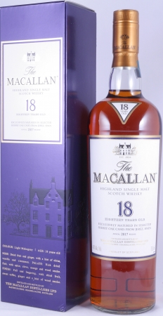 Macallan 18 Years Sherry Oak Annual 2017 Release Highland Single Malt Scotch Whisky Edrington Americas NY 43.0%