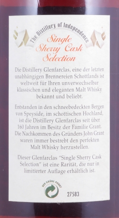 Glenfarclas 1969 29 Years Sherry Cask No. 2891 Eagle Label Highland Single Malt Scotch Whisky 46.2%