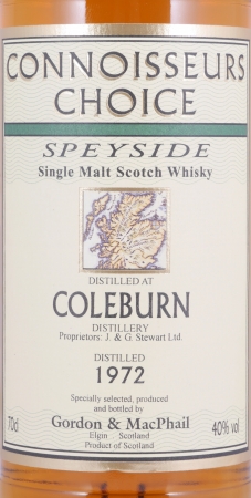 Coleburn 1972 30 Years Gordon und MacPhail Connoisseurs Choice Speyside Single Malt Scotch Whisky 40.0%