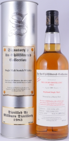 Millburn 1983 18 Years Sherry Butt Cask No. 1405 Signatory The Un-Chillfiltered Collection Highland Single Malt Scotch Whisky 46,0%