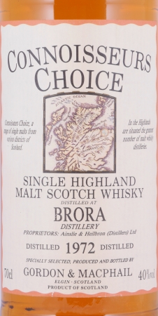 Brora 1972 20 Years Gordon und MacPhail Connoisseurs Choice Screw Cap Highland Single Malt Scotch Whisky 40,0%