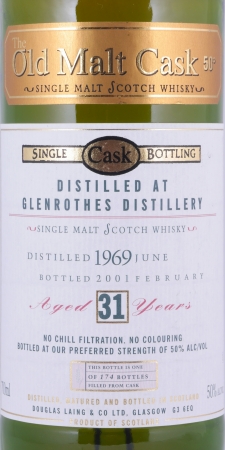 Glenrothes 1969 31 Years Oak Cask Douglas Laing Old Malt Cask Single Cask Bottling Speyside Single Malt Scotch Whisky 50,0%