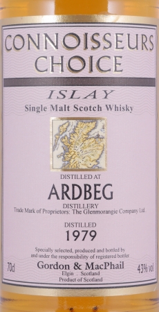 Ardbeg 1979 26 Years Refill Bourbon Barrel Gordon and MacPhail Connoisseurs Choice Islay Single Malt Scotch Whisky 43.0%