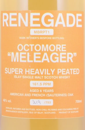 Bruichladdich 2007 6 Years Octomore Meleager Renegade MBRPT1 Islay Single Malt Scotch Whisky 46,0%