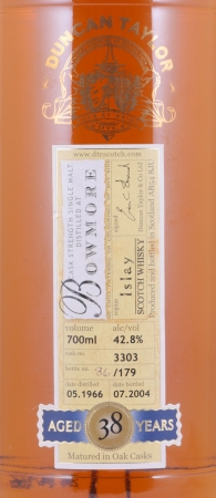 Bowmore 1966 38 Years Oak Cask No. 3303 Duncan Taylor Cask Strength Rare Auld Edition Islay Single Malt Scotch Whisky 42,8%