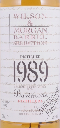 Bowmore 1989 14 Years Armagnac Cask Finish Wilson and Morgan Barrel Selection Islay Single Malt Scotch Whisky 46,0%