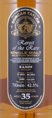 Banff 1975 35 Years Oak Cask No. 3352 Duncan Taylor Rarest of the Rare Highland Single Malt Scotch Whisky Cask Strength 42,5%