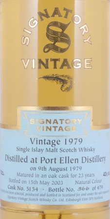 Port Ellen 1979 23 Years Oak Cask No. 5154 Signatory Vintage Islay Single Malt Scotch Whisky 43,0%