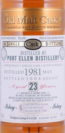 Port Ellen 1982 23 Years Sherry Cask No. DL 612 Douglas Laing Old Malt Cask Islay Single Malt Scotch Whisky 50.0%