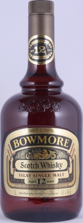 Bowmore 12 Years Gold Label Brown Dumpy Bottle Islay Pure Single Malt Scotch Whisky Morrisons Bowmore 43.0% 1.0 L