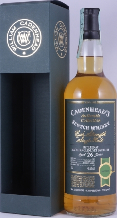 Macallan-Glenlivet 1989 26 Years Bourbon Barrel Cadenhead Speyside Single Malt Scotch Whisky Cask Strength 49.6%
