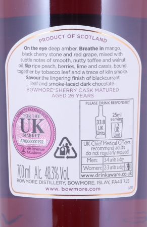 Bowmore 1988 26 Years Sherry Cask No. 3001 Feis Ile 2015 Limited Edition Islay Single Malt Scotch Whisky 48.3%