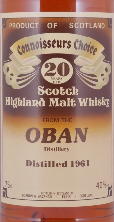 Oban 1961 20 Years Gordon und MacPhail Connoisseurs Choice Brown Label Highland Single Malt Scotch Whisky 40,0%