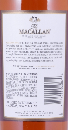 Macallan Edition No. 1 European & American Oak Sherry Casks Limited Release 2015 Highland Single Malt Scotch Whisky 48,0%