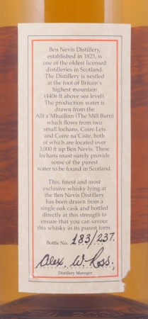 Ben Nevis 1975 26 Years Bourbon Cask No. 945 Highland Single Malt Scotch Whisky Cask Strength 53,9%
