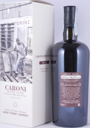 Velier Caroni 1996 23 Years Employees Special Edition 2nd Release David “Sarge” Charran Full Proof Heavy Trinidad Rum 66,5%