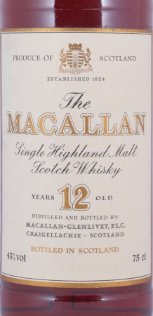 Macallan 12 Years Sherry Wood Golden Screw Cap Highland Single Malt Scotch Whisky 43.0%