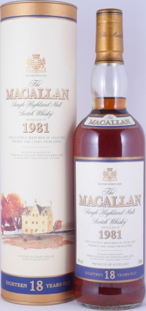 Macallan 1981 18 Years Sherry Oak Highland Single Malt Scotch Whisky 43.0%