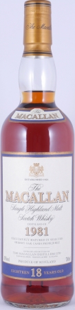 Macallan 1981 18 Years Sherry Oak Highland Single Malt Scotch Whisky 43,0%