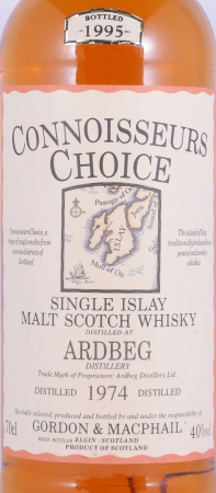 Ardbeg 1974 21 Years Gordon und MacPhail Connoisseurs Choice Gold Screw Cap Islay Single Malt Scotch Whisky 40,0%