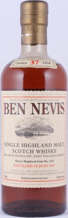 Ben Nevis 1967 37 Years Sherry Hogshead Cask No. 2219 Highland Single Malt Scotch Whisky Cask Strength 54,4%