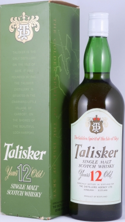 Talisker 12 Years Green Bottle White Screw Cap The Golden Spirit of the Isle of Skye Single Malt Scotch Whisky 43,0%
