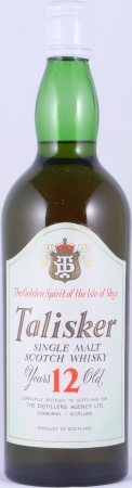 Talisker 12 Years Green Bottle White Screw Cap The Golden Spirit of the Isle of Skye Single Malt Scotch Whisky 43,0%