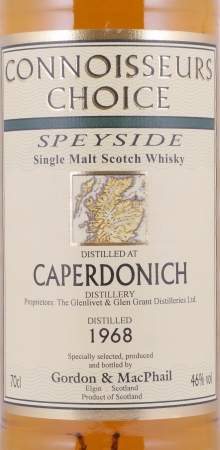Caperdonich 1968 39 Years Refill Sherry Butts Gordon und MacPhail Connoisseurs Choice Speyside Single Malt Scotch Whisky 46,0%