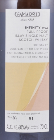 Bunnahabhain / Samaroli Infinity 1974 40 Years Oak Cask No. 604 Full Proof Islay Single Malt Scotch Whisky 43,60%
