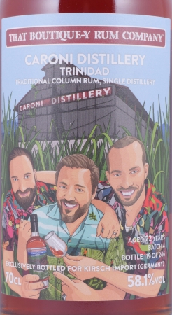 Caroni 22 Years Batch 4 That Boutique-Y Rum Company Traditional Column Trinidad Rum 58.1%