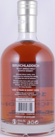 Bruichladdich 1998 10 Years Oloroso Sherry Casks Limited Edition Islay Single Malt Scotch Whisky 46.0%